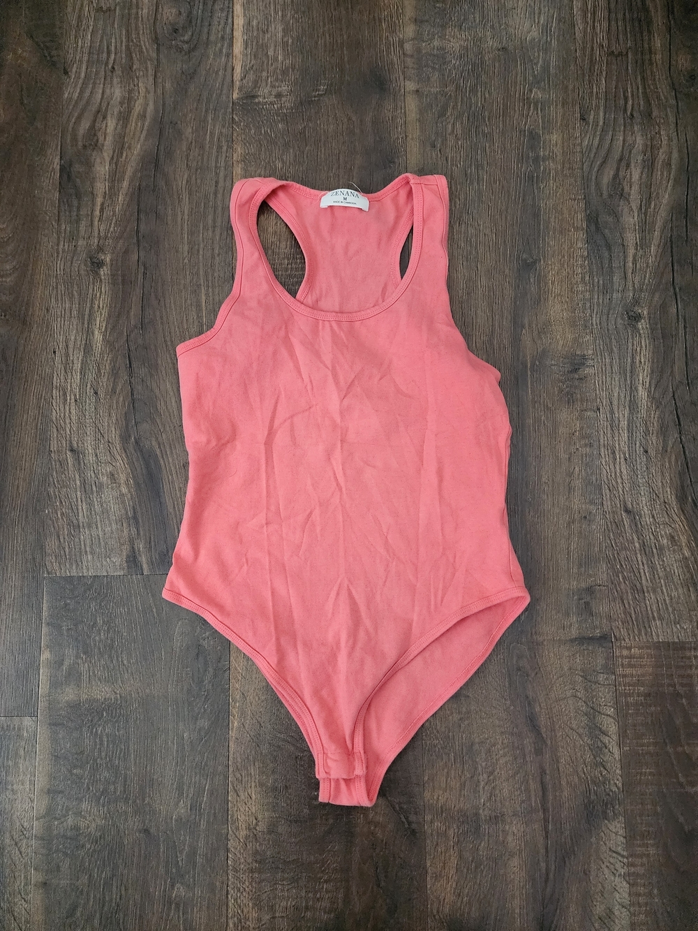Zenana Outfitters Coral Racerback One-Piece Bodysuit